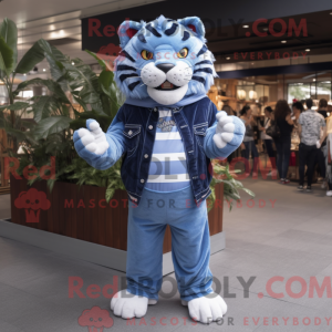 Blue Tiger mascot costume...
