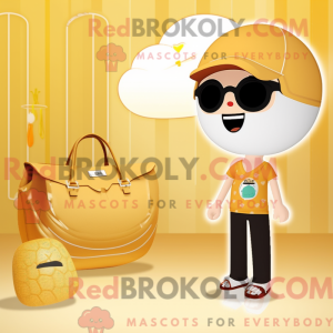 Gold Apricot mascot costume...