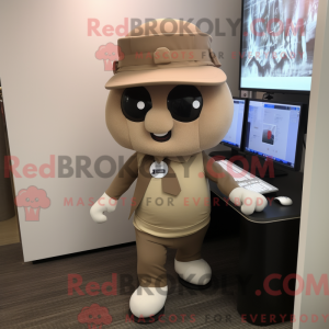 Tan Computer mascot costume...