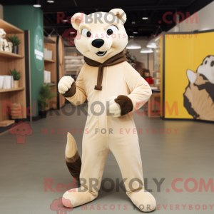 Cream Marten maskot kostyme...