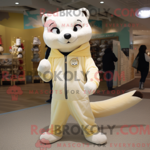 Cream Marten mascot costume...