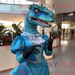 Turkis Allosaurus maskot...