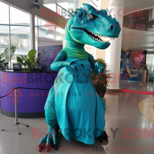 Turkis Allosaurus maskot...