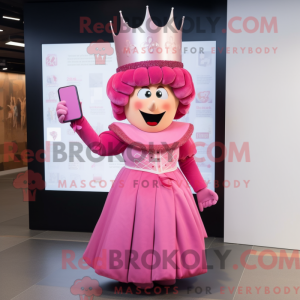 Pink Queen mascottekostuum...