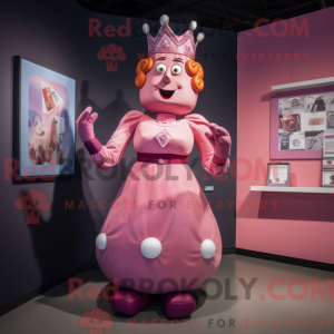 Pink Queen mascot costume...