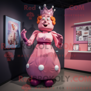 Pink Queen mascottekostuum...