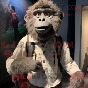 Gray Baboon mascot costume...