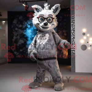 Silver Hyena mascot costume...