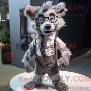 Silver Hyena mascot costume...