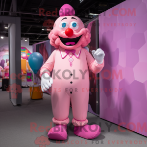 Pink Clown mascot costume...