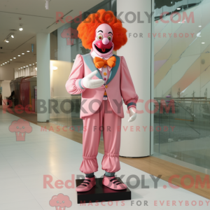 Roze clown mascottekostuum...