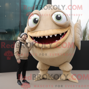 Mascotte de Piranha beige...