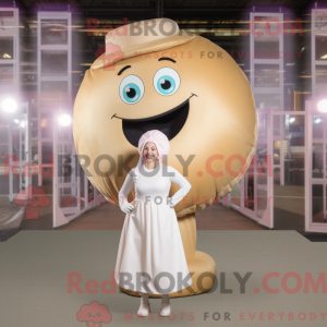Beige Donut mascottekostuum...
