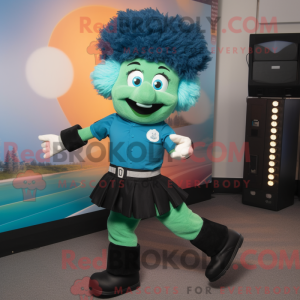 Cyan Irish Dancer maskot...