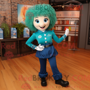 Cyan Irish Dancer mascot...