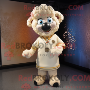 Cream Ram mascot costume...