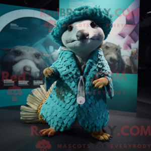 Turquoise Pangolin mascot...