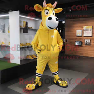 Yellow Jersey Cow mascot...