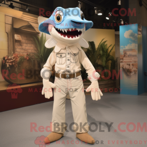 Beige Barracuda mascot...