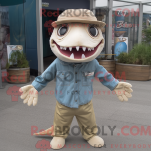 Beige Barracuda mascot...