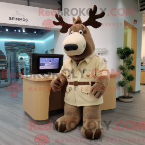Tan Moose mascot costume...