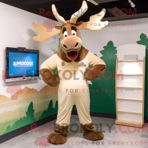 Tan Moose mascot costume...