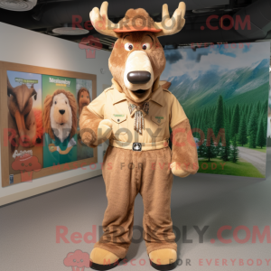 Tan Moose mascot costume...