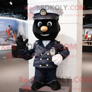 Black Navy Soldier mascot...