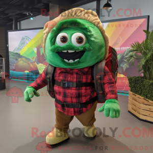 Green Tacos mascot costume...