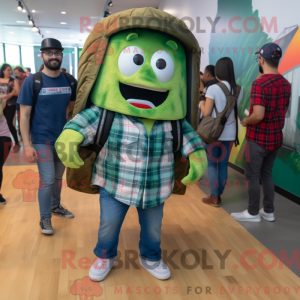 Green Tacos mascot costume...