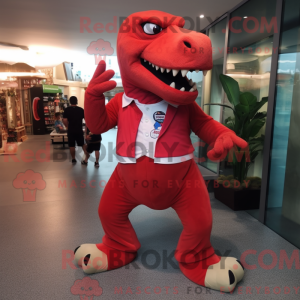 Rød Tyrannosaurus maskot...
