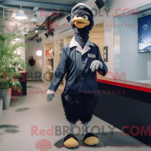 Navy Ostrich mascot costume...