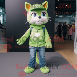 Lime Green Cat mascot...