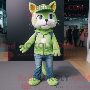 Lime Green Cat maskot...