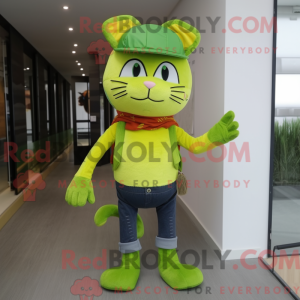Lime Green Cat mascot...