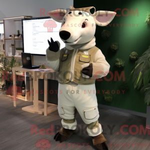 Beige Tapir mascot costume...