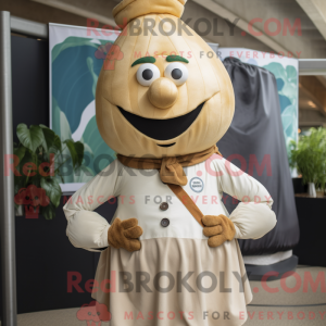 Tan Onion mascot costume...