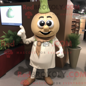 Tan Onion mascottekostuum...