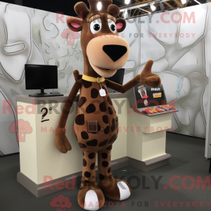 Brun giraff maskot drakt...