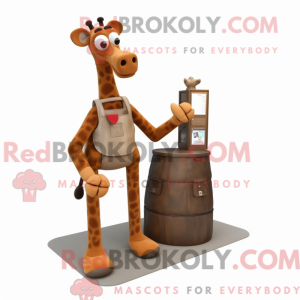 Brun Giraffe maskot kostume...