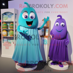 Cyan Aubergine maskot...