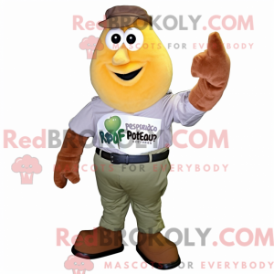 Rust Pear mascot costume...