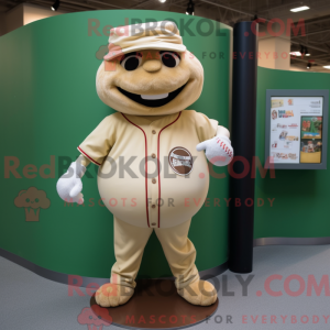 Beige Baseball Ball mascot...