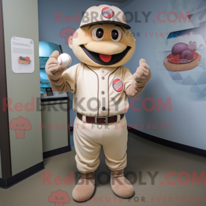 Beige Baseball Ball mascot...