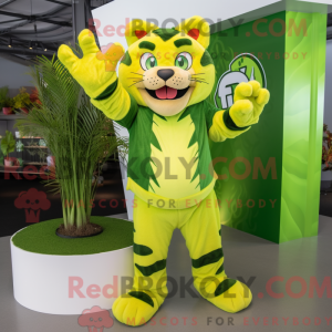 Lime Green Tiger mascot...
