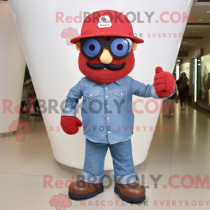 Red Soldier mascot costume...