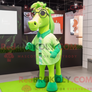 Lime Green Horse mascot...