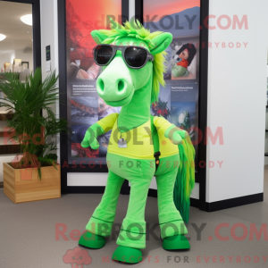 Lime Green Horse mascot...