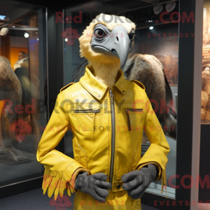 Gul Vulture maskot kostume...