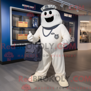 Navy Ghost mascot costume...
